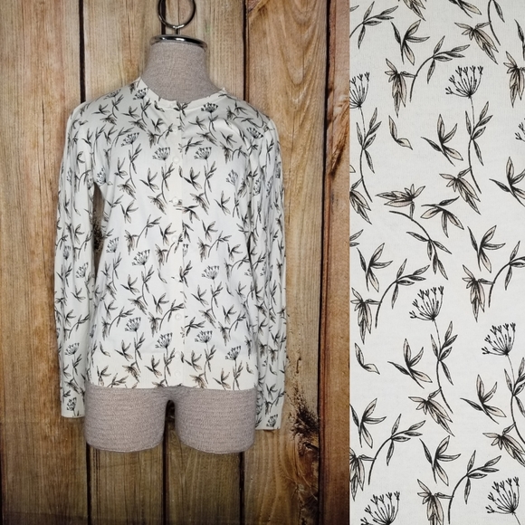 LOFT Sweater Cardigan Floral Print button down - Picture 1 of 9